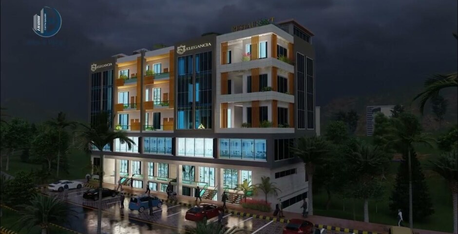 Who are the notable designers or brands that have set up shops in Elegancia?