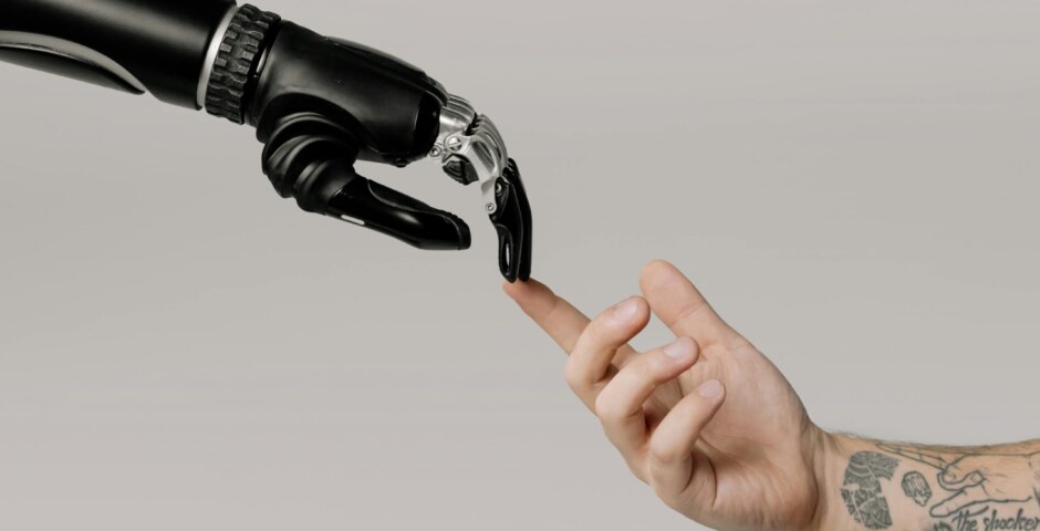 How would the world change if humans had the ability to merge their consciousness with artificial intelligence, creating a symbiotic relationship between organic and synthetic intelligence?
