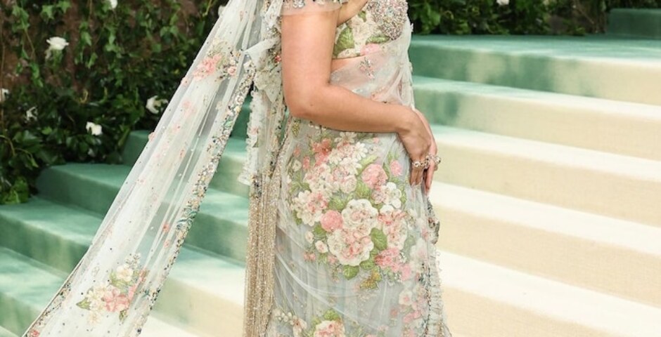 How long was the saree Alia Bhatt wore to the Met Gala this year?